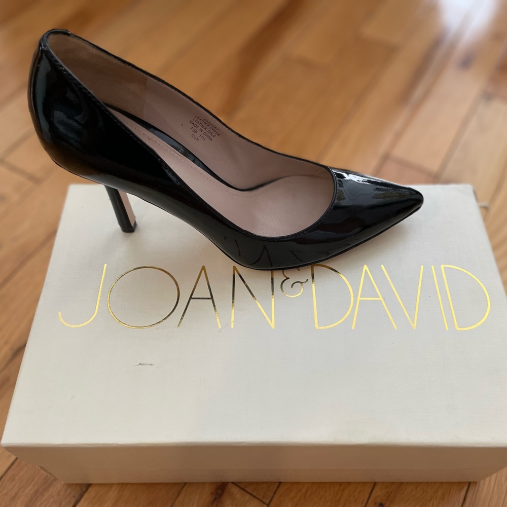 Joan & David Black Patent Leather Classic Heels Size 6.5 M